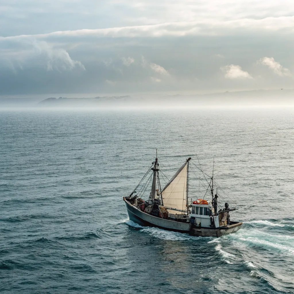 Fishing boat at sea